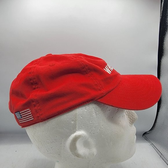 Wheels Up Hat Red American Flag Adjustable Strap Back Casual Outdoors - Picture 4 of 9